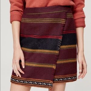 LOFT Wool Western Fringe Wrap Skirt